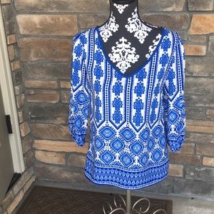 Beautiful blue 3/4” sleeve top